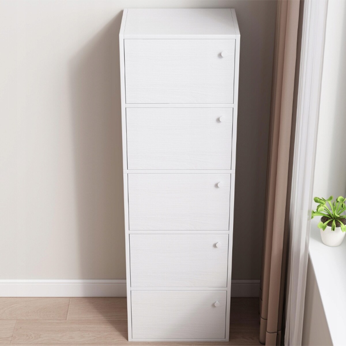 Komoda nowoczesna pojemna szafka duża biała skandynawski loft retro