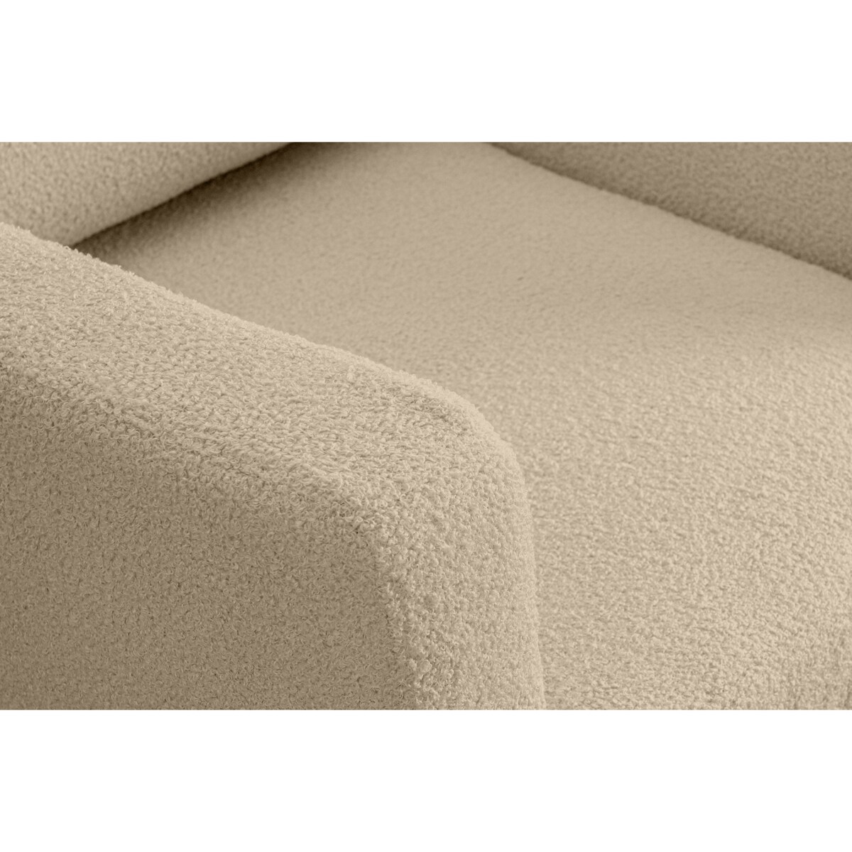 KONSIMO TAGIO Fotel pluszowy skandynawski w kolorze beżowym