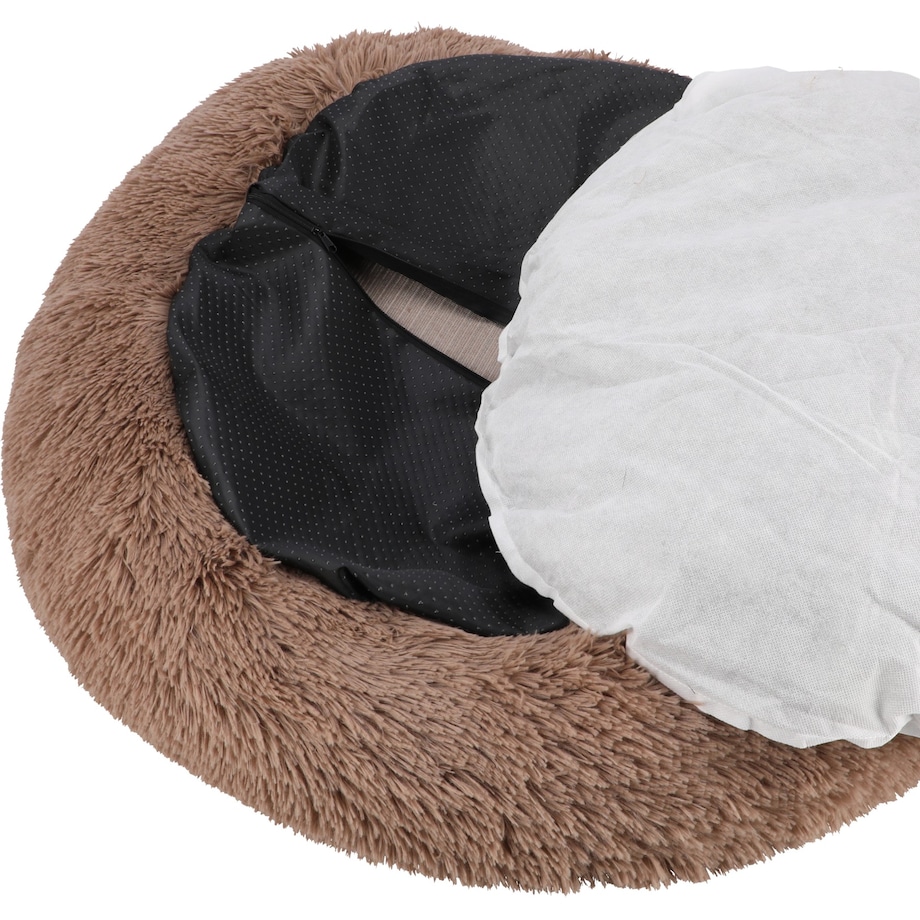 Pluszowe okrągłe legowisko 60x60 brązowe