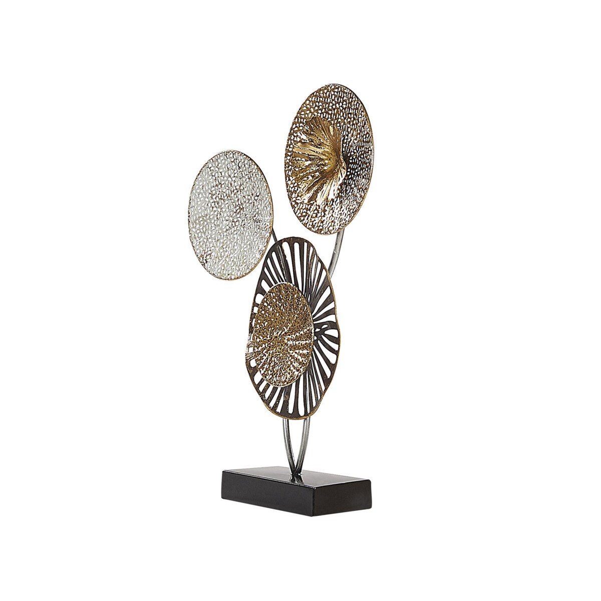 Dekoracyjna rzeźba metalowa złoto-srebrna URANIUM