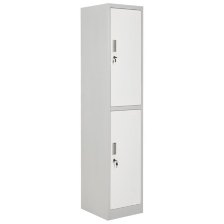 Szafa socjalna ubraniowa dwupoziomowa ATHLETE Metal Szary/ biały