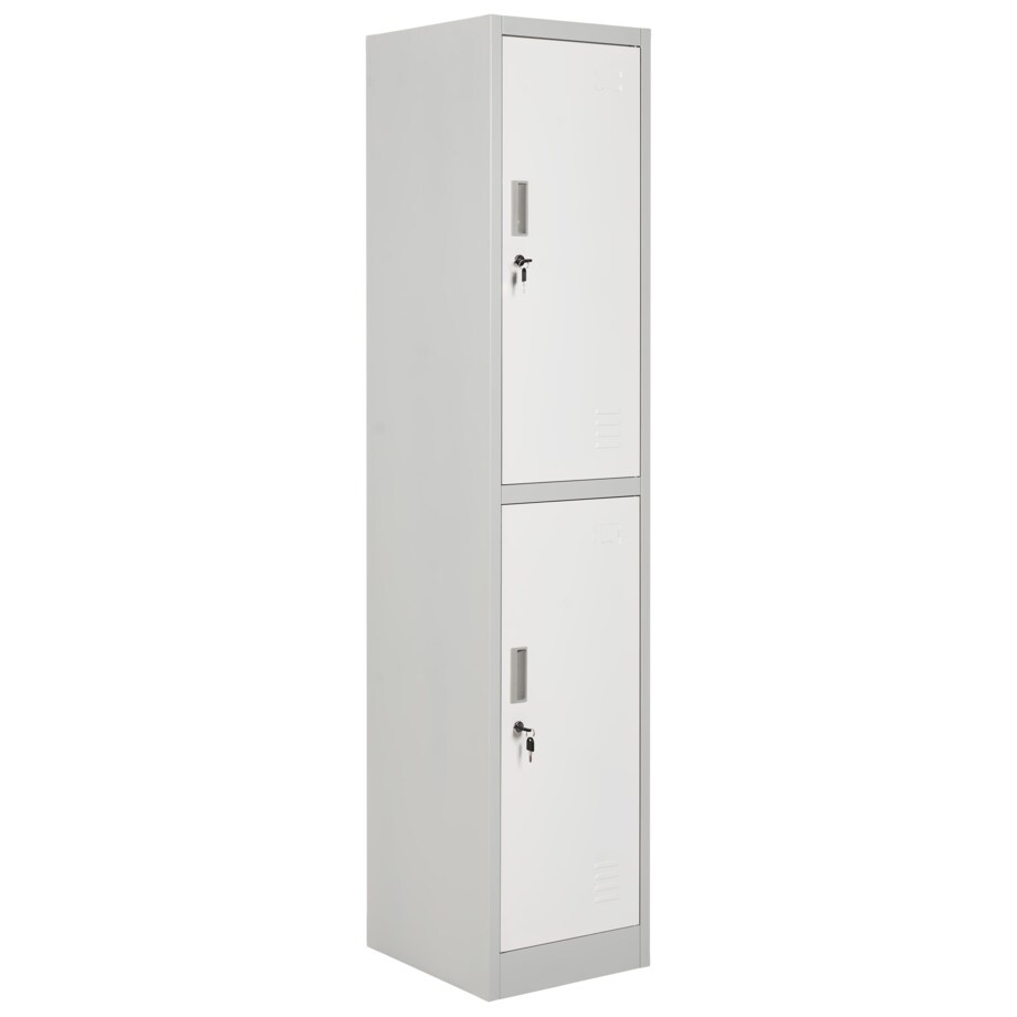 Szafa socjalna ubraniowa dwupoziomowa ATHLETE Metal Szary/ biały