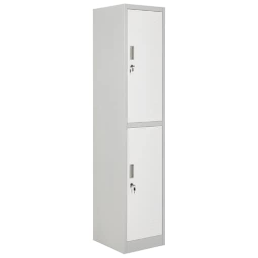 Szafa socjalna ubraniowa dwupoziomowa ATHLETE Metal Szary/ biały