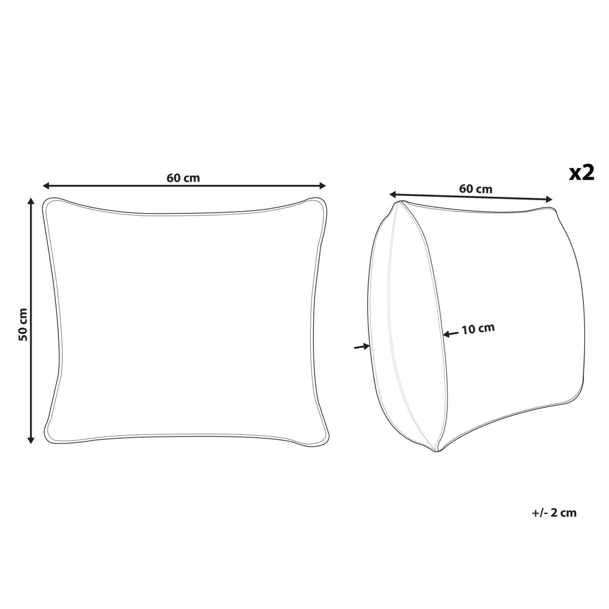 Zestaw 2 poduszek FELDBERG Wysoka 50 x 60 cm Biały