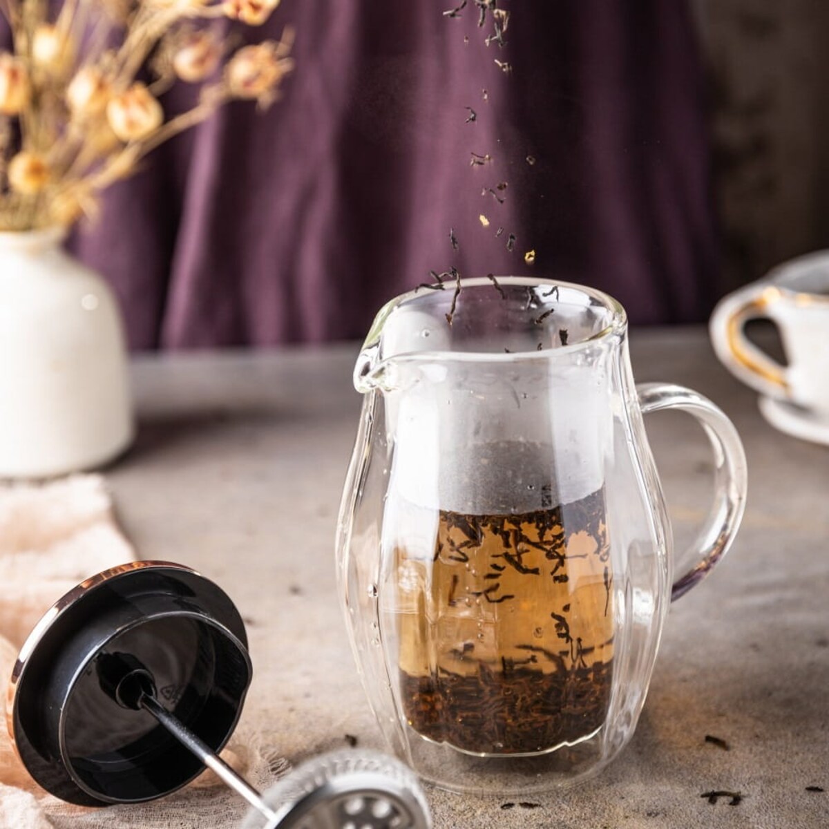 Zaparzacz do kawy herbaty 0.35L French Press różowe złoto KLAUSBERG