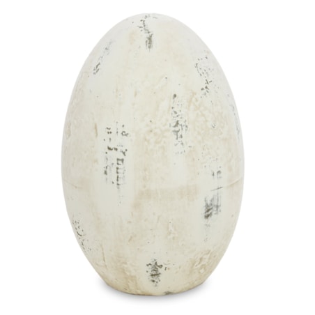 Dekoracja - beżowe jajko z ceramiki 26x17x17 cm ITNOL - III