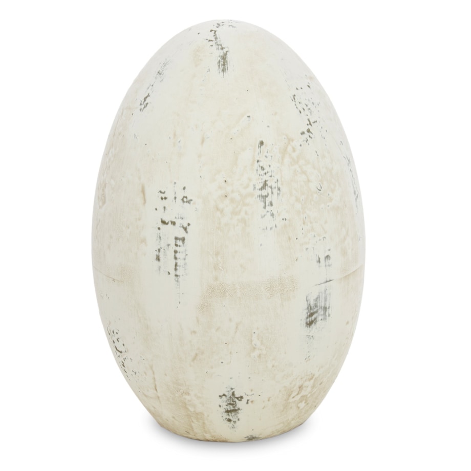 Dekoracja - beżowe jajko z ceramiki 26x17x17 cm ITNOL - III