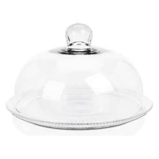 Szklana patera na ciasto z kloszem, Ø 30 x 17 cm