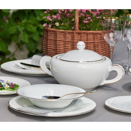 VILLA ITALIA Talerz płytki porcelanowy 28 cm NAOMI GOLD