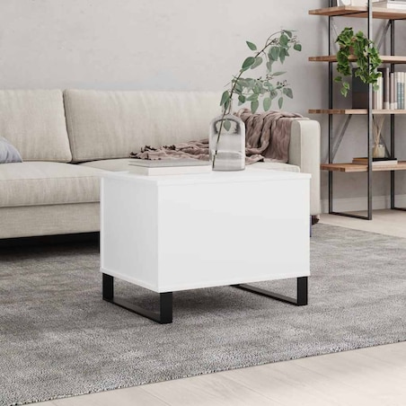 vidaXL Stolik kawowy, biały 60x44,5x45 cm, materiał drewnopochodny