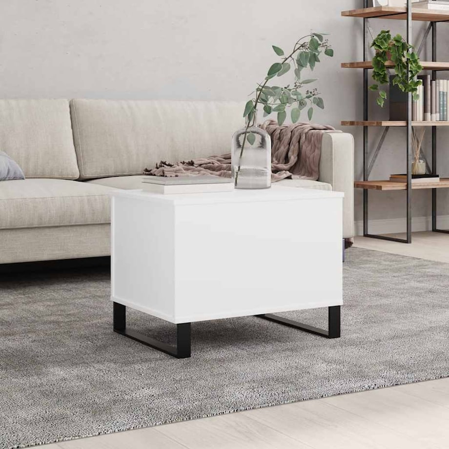 vidaXL Stolik kawowy, biały 60x44,5x45 cm, materiał drewnopochodny