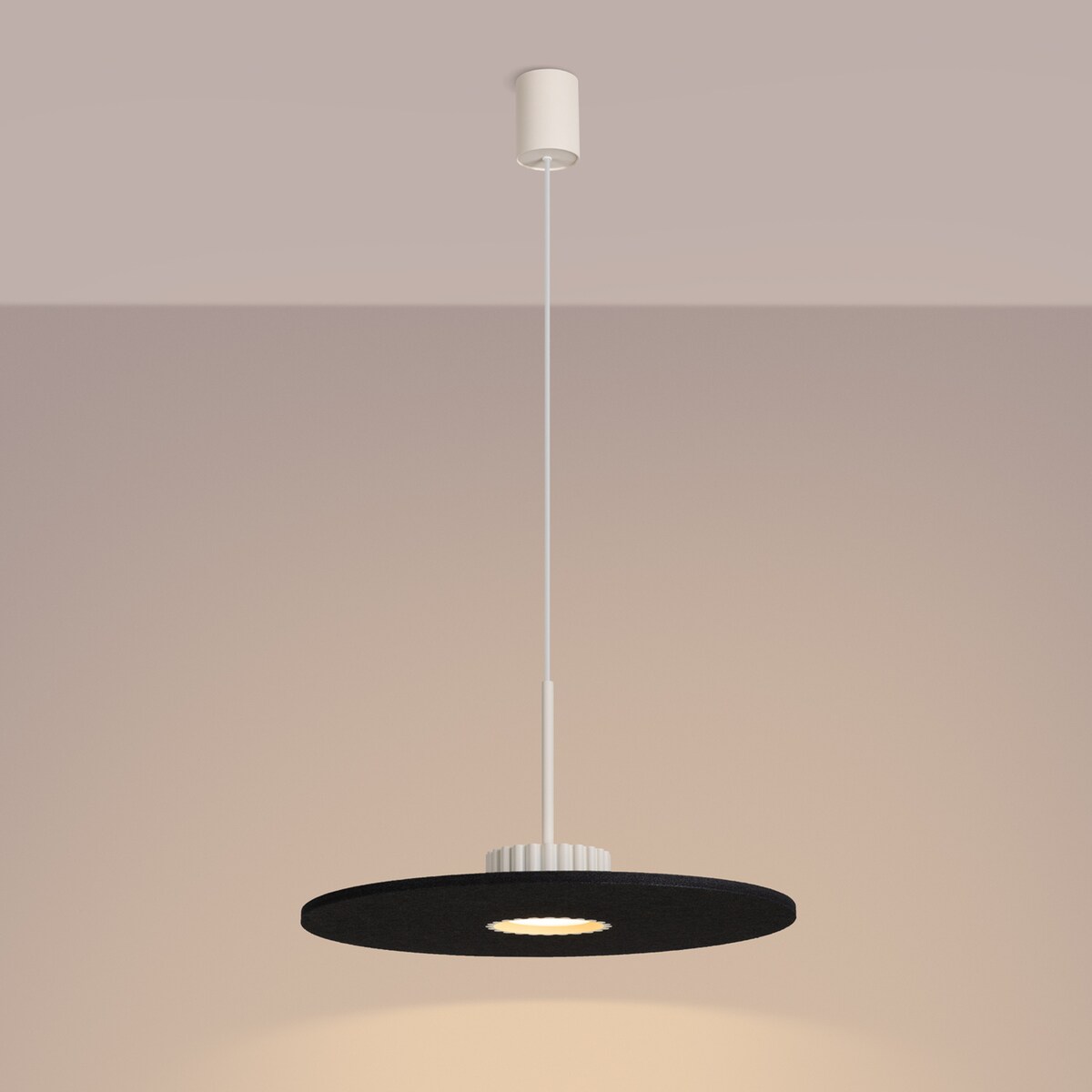 Lampa wisząca OVO 1 beżowa/czarna filc Gx53