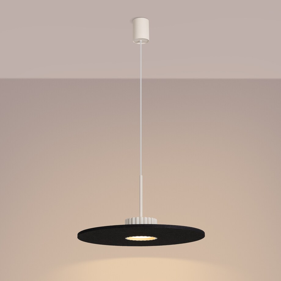 Lampa wisząca OVO 1 beżowa/czarna filc Gx53