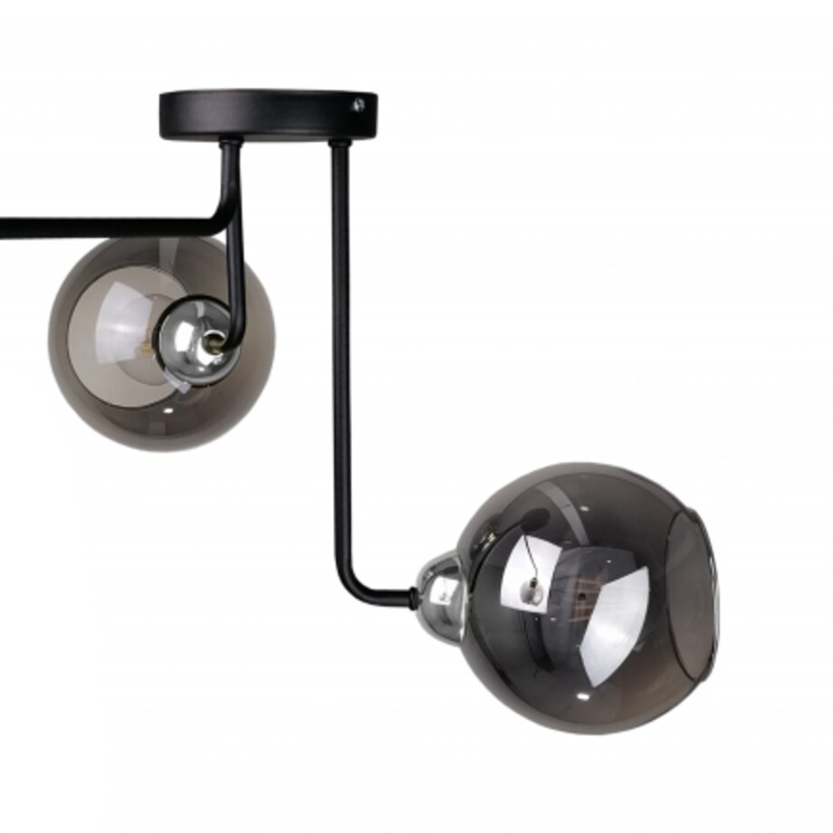 Loftowa LAMPA sufitowa KET1217 skandynawska OPRAWA szklane kule czarne srebrne