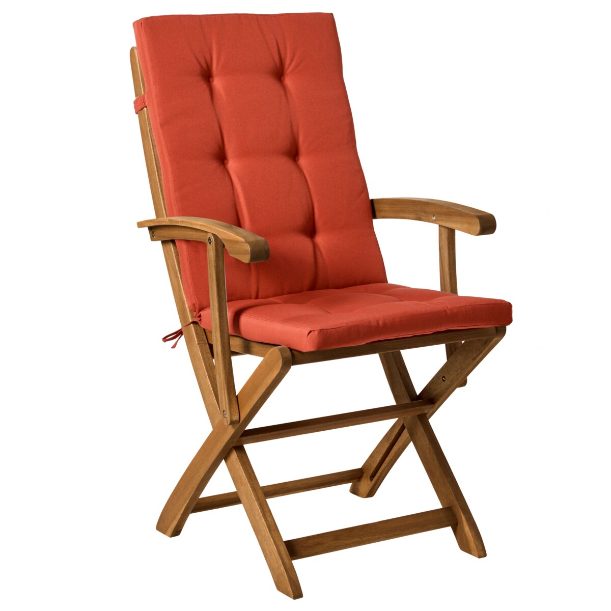 Zestaw 2 krzeseł ogrodowych z poduszkami MAUI PREMIUM Drewno akacjowe Czerwony