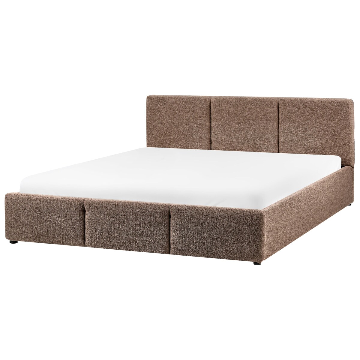 Łóżko z pojemnikiem Boucle BOUSSE 160 x 200 cm Beżowoszary