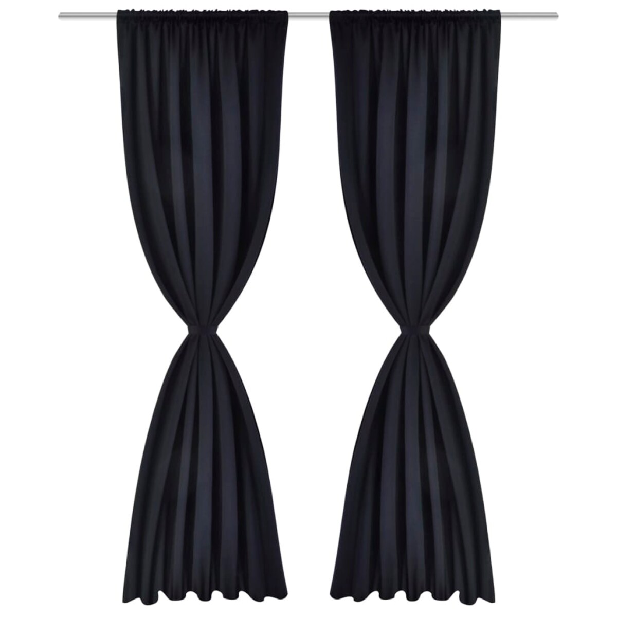 Czarne zasłony zaciemniające, 135 x 245 cm, 2 sztuki