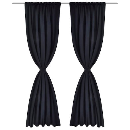 Czarne zasłony zaciemniające, 135 x 245 cm, 2 sztuki