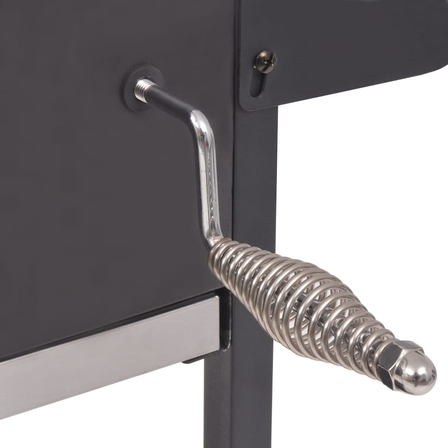 vidaXL Grill węglowy z wędzarnią i dolną półką, czarny