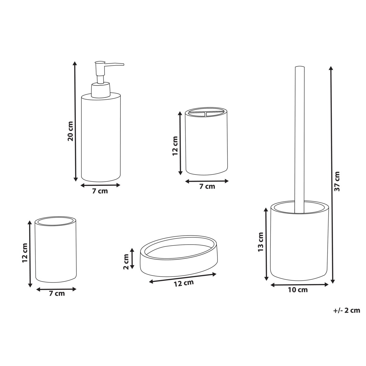 Zestaw akcesoriów łazienkowych 5 elementów SEPAHUA Biały