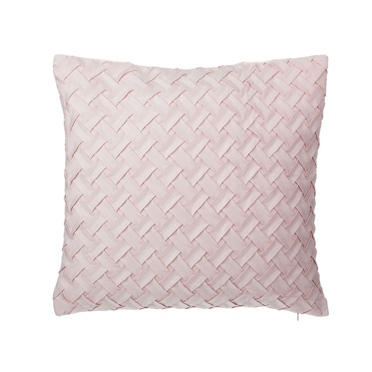 Poduszka dekoracyjna pleciona 45 x 45 cm różowa TITHONIA
