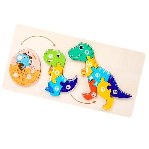Puzzle drewniane - od Małego do Dużego - Dinozaur