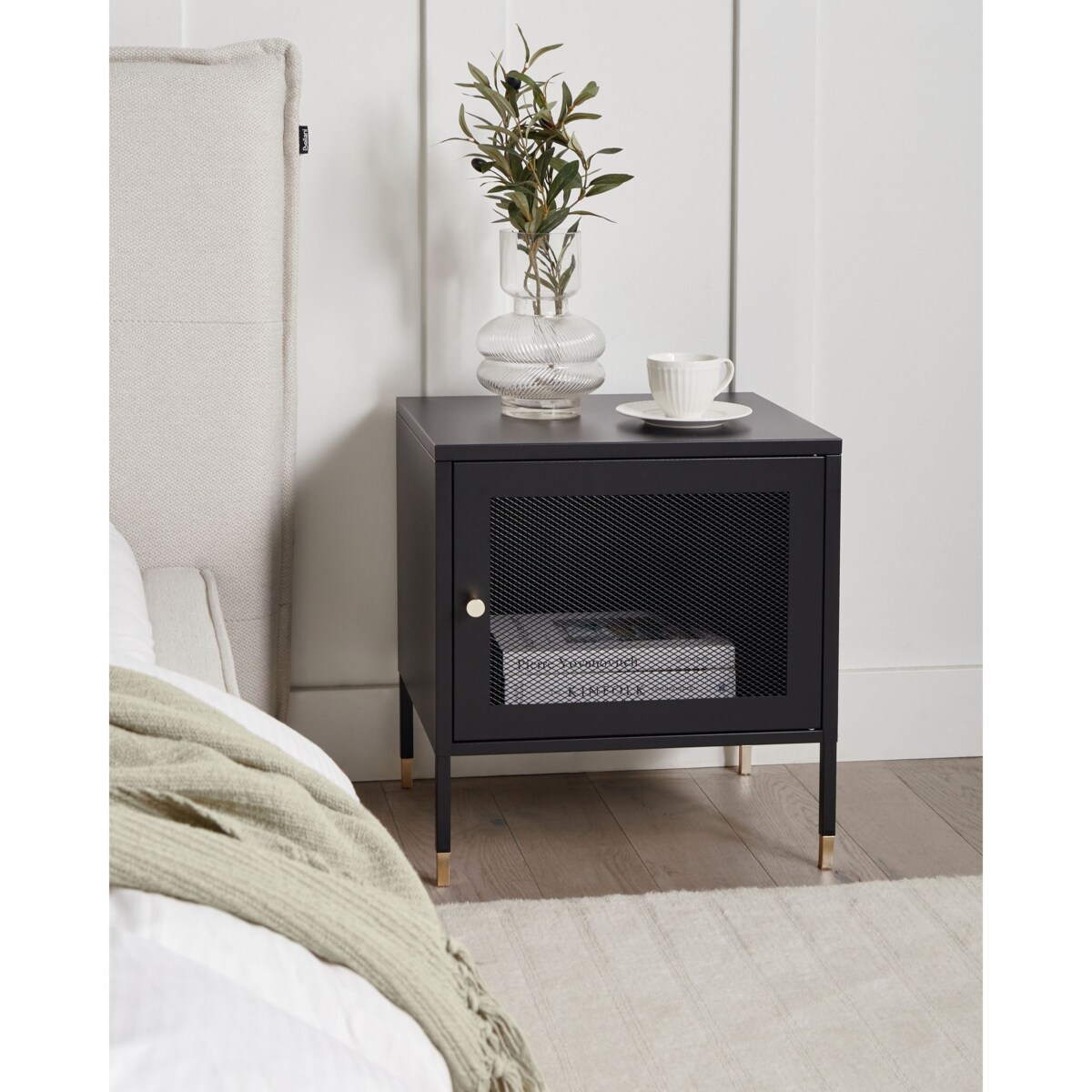 Szafka nocna OSSETT Metal Czarny