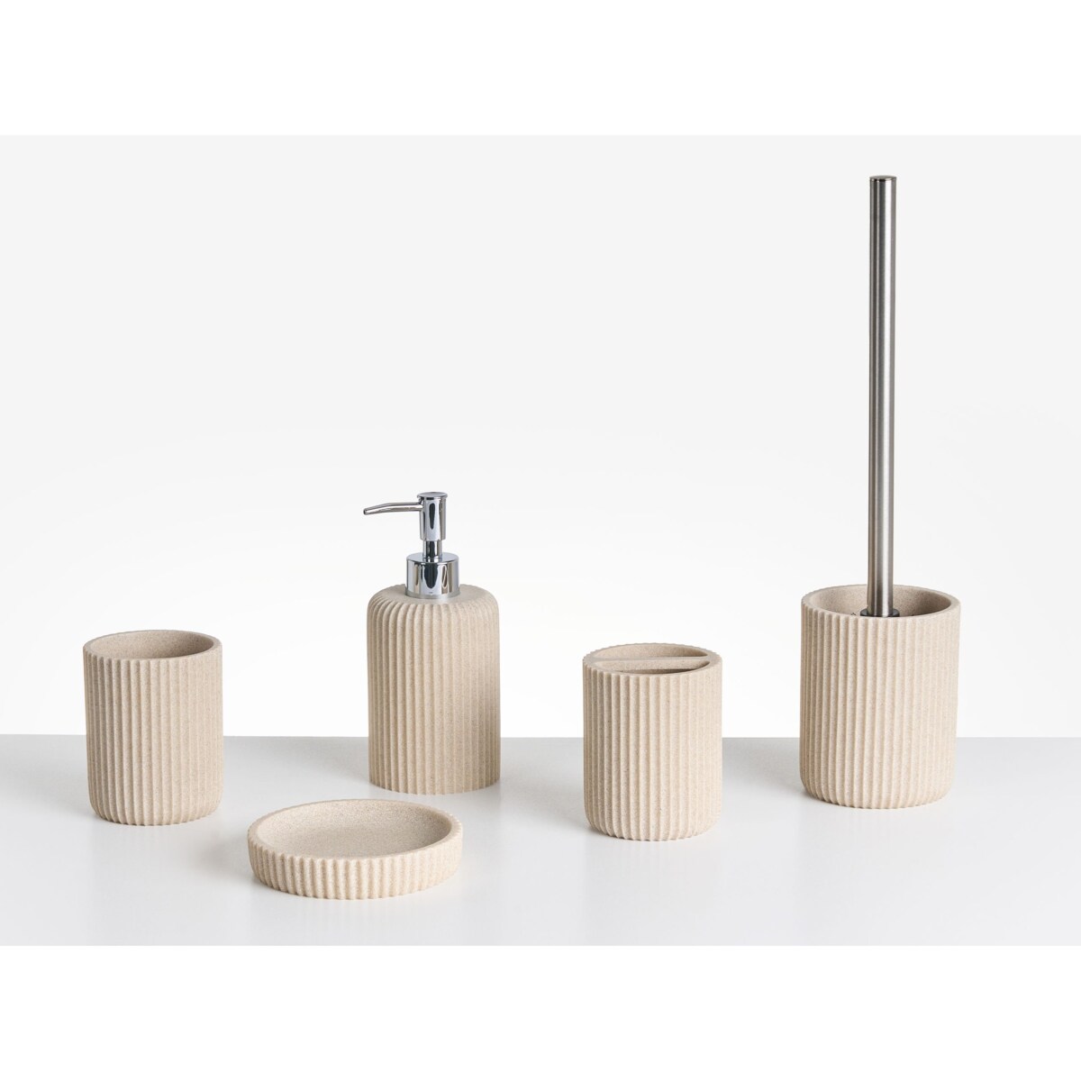 Zestaw akcesoriów łazienkowych 5 elementów CAMANA Jasnobeżowy