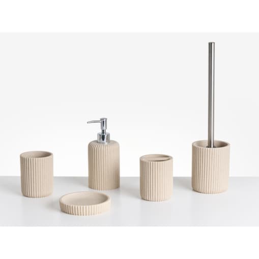 Zestaw akcesoriów łazienkowych 5 elementów CAMANA Jasnobeżowy