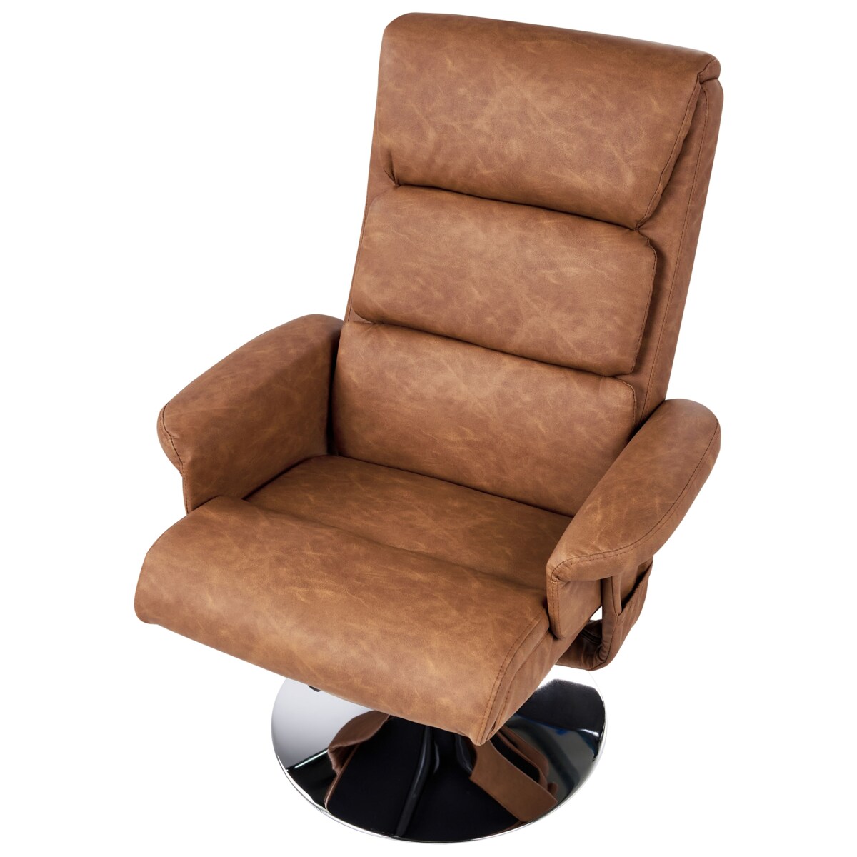 Rozkładany fotel LEGEND Z podnóżkiem Ekoskóra Brązowy