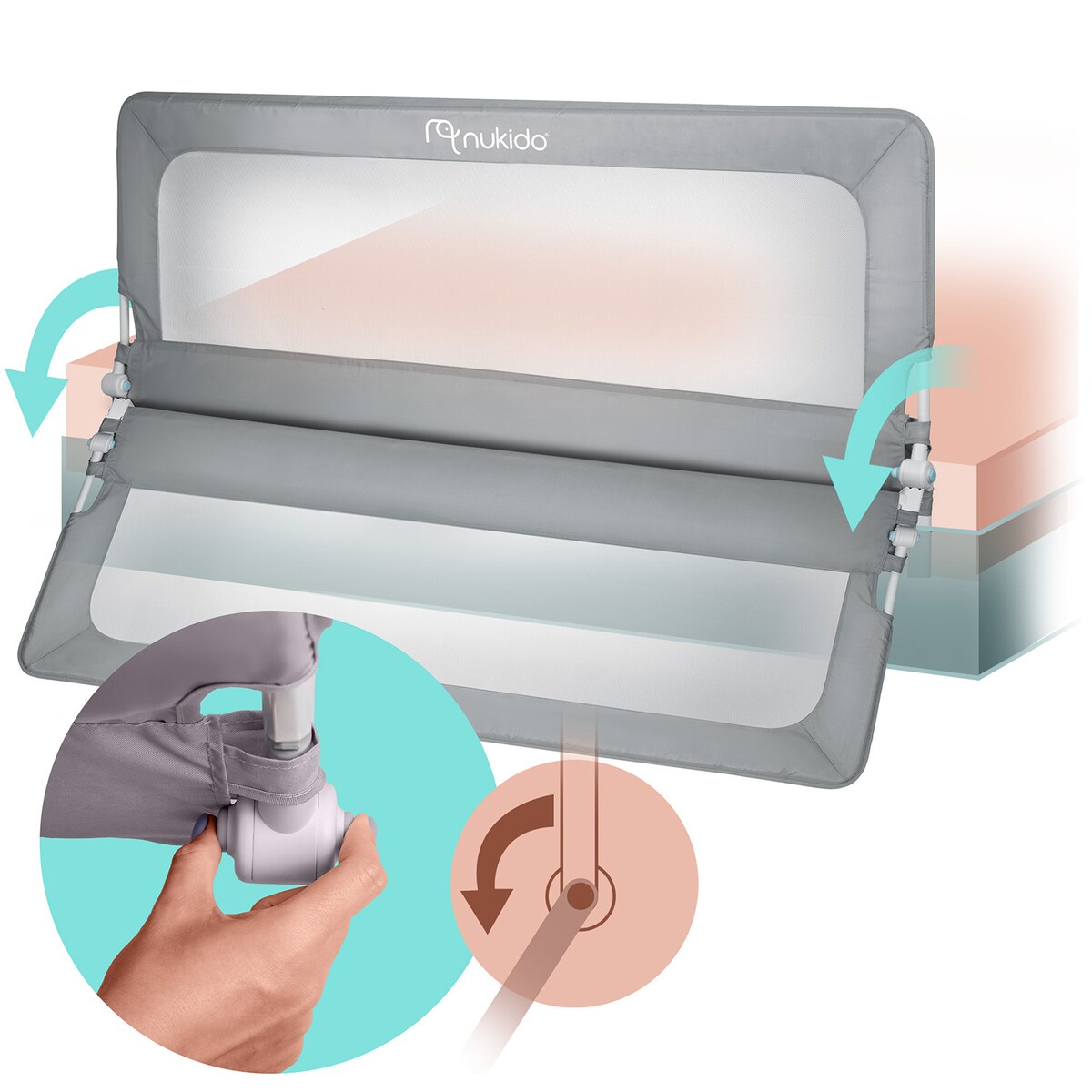 Barierka ochronna do łóżka bramka blokada Nukido 722810