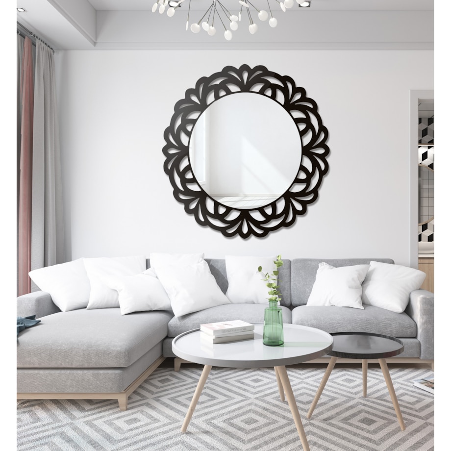 Dekoracyjne lustro w ażurowej ramie mdf - IDALIA