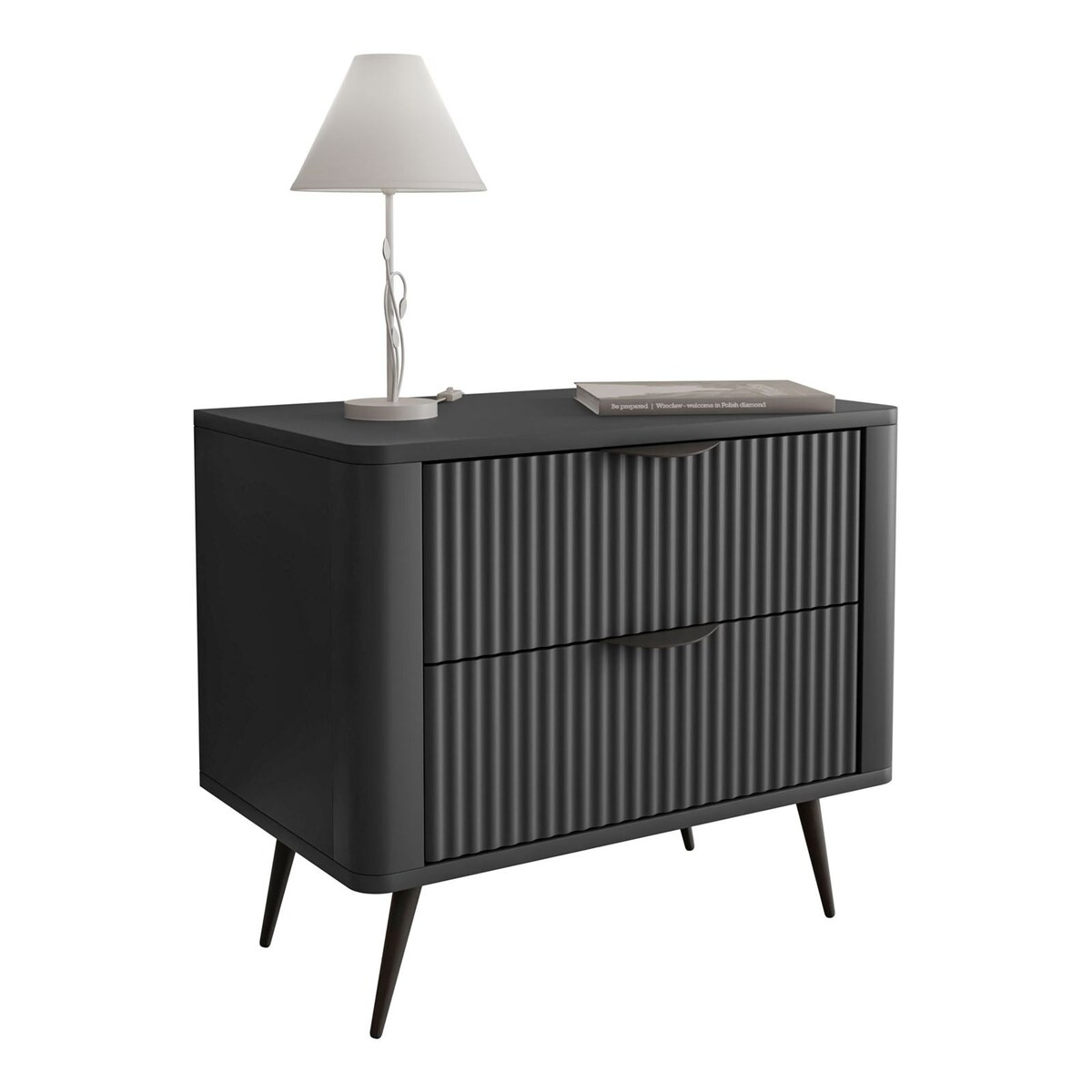 Szafka nocna SCARLETT z szufladami czarna
