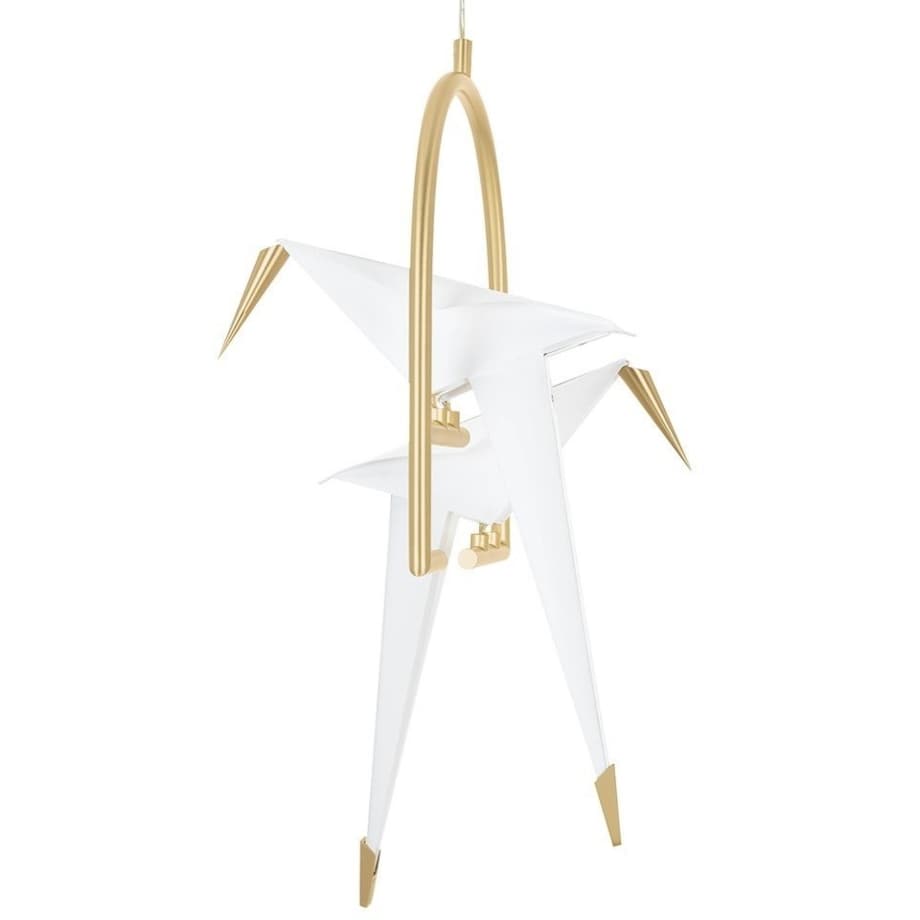 Wisząca lampa Loro MD8113-2 LED 19W ptaki białe złote
