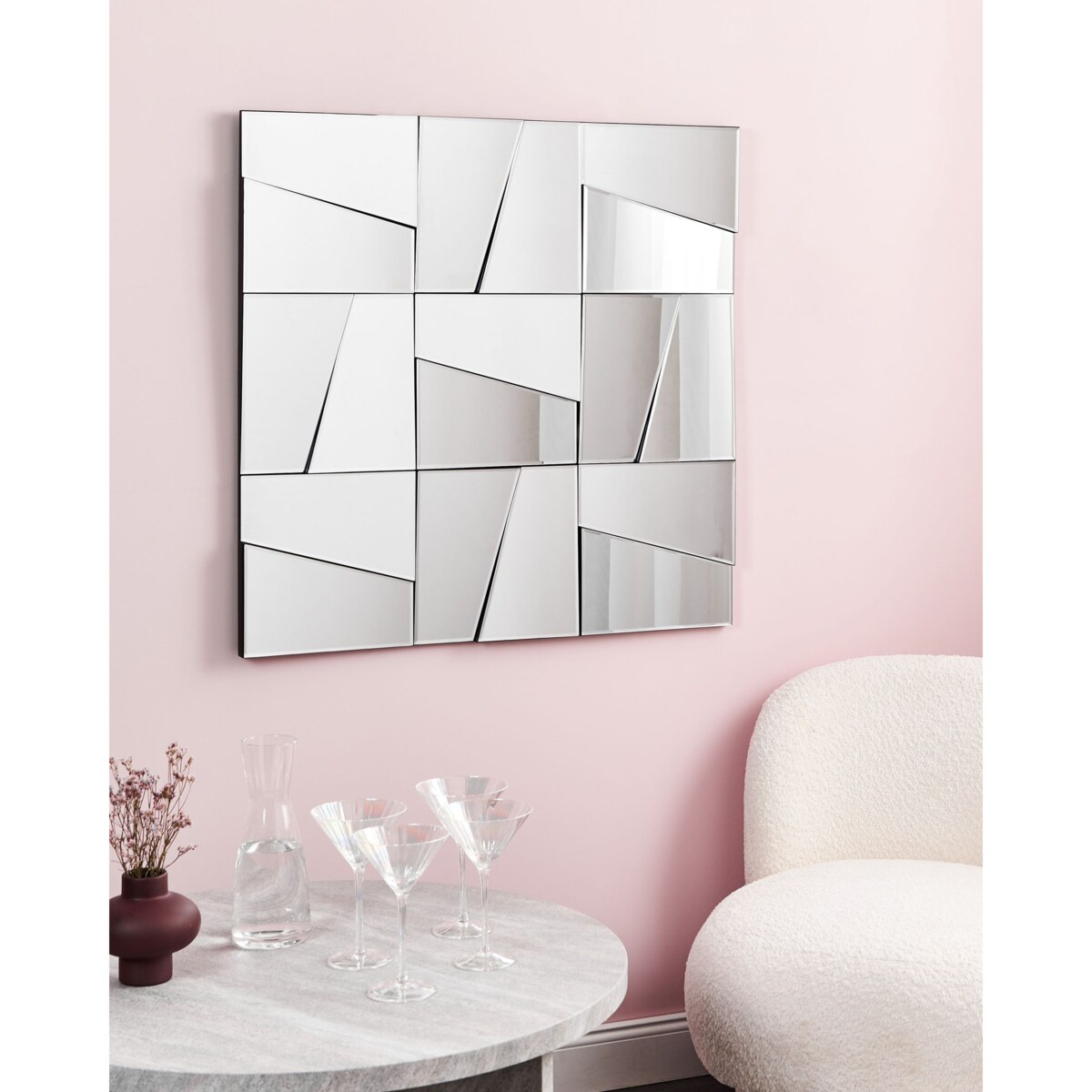 Lustro ścienne ANCEMONT Srebrny