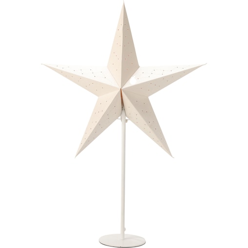 Dekoracyjna gwiazda świecąca z papieru, metalowy stojak, ø 36 cm, LED, kolor biały