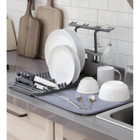 Mata do suszenia naczyń 4w1 szara Udry, 61 x 45.7 x 27.6 cm, Umbra