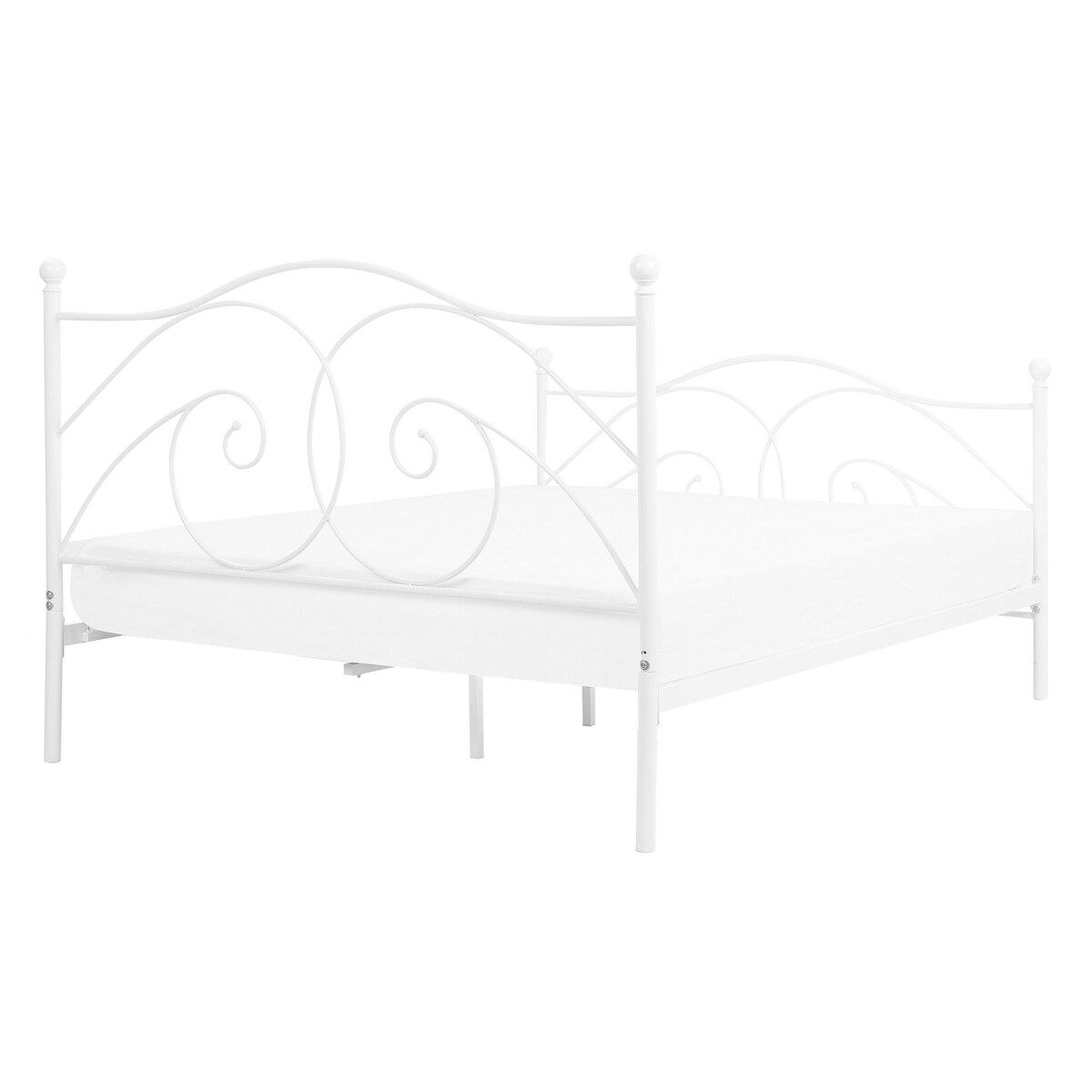 Łóżko metalowe 140 x 200 cm białe DINARD