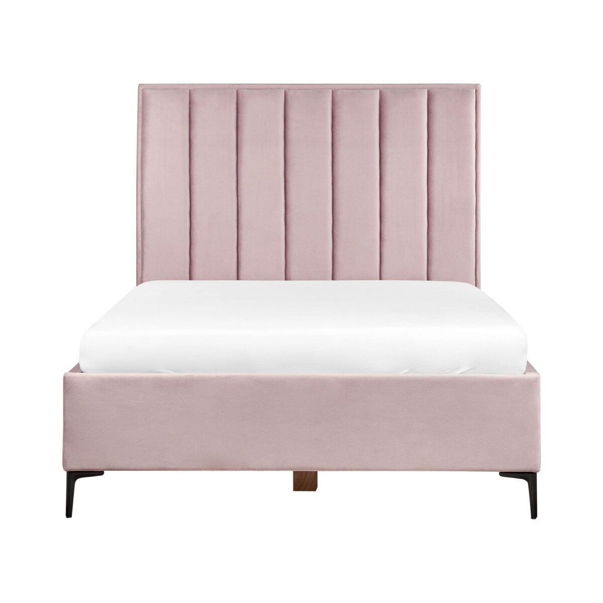 Łóżko z pojemnikiem welurowe 140 x 200 cm różowe SEZANNE