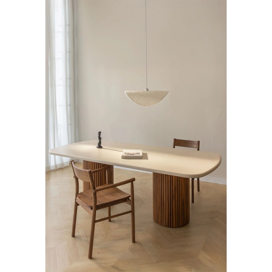 Stół jadalniany z cementu i drewna akacjowego Sirvon 110x230 cm