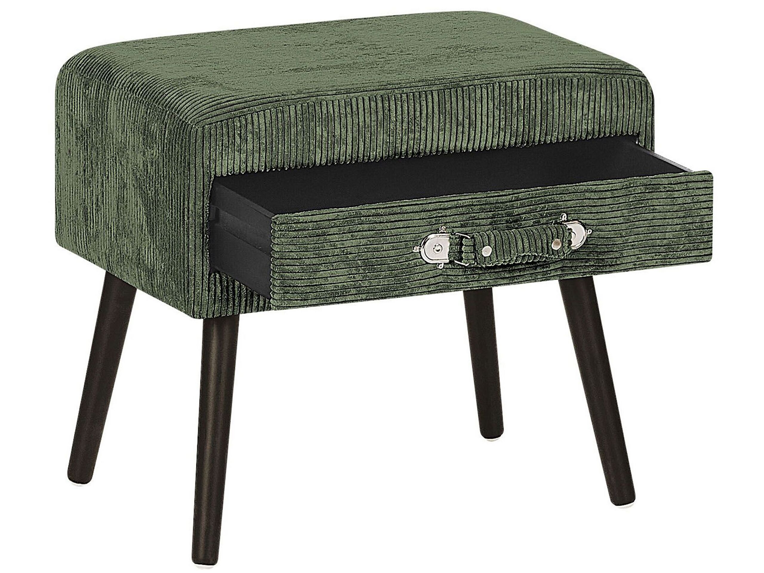 Stolik nocny sztruksowy zielony EUROSTAR