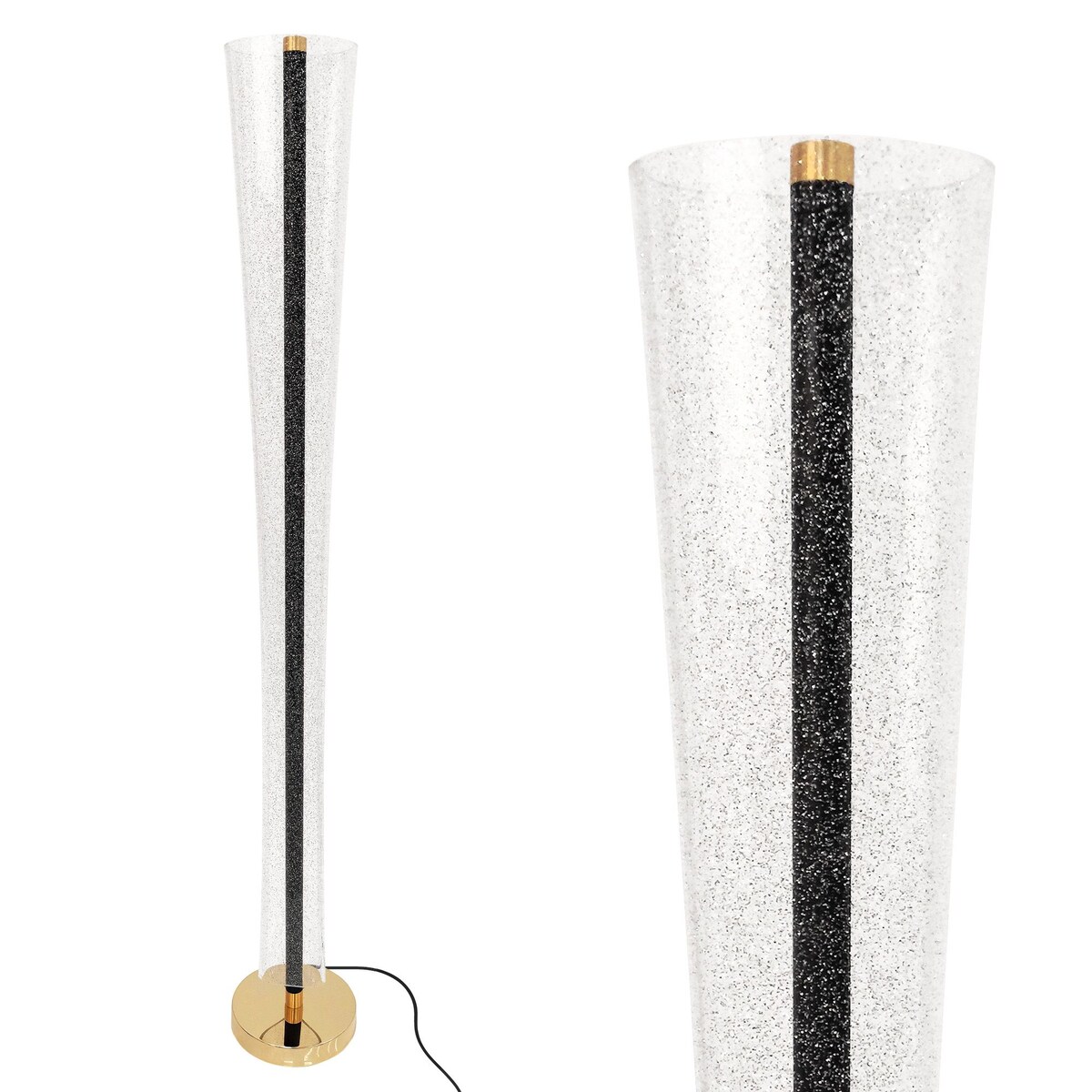 Lampa Podłogowa Lhj073-F Led Czarny, Złoty, Aluminium