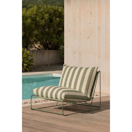Fotel ogrodowo-domowy Amaro paski beżowo-oliwkowy