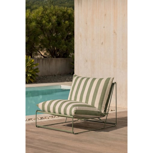 Fotel ogrodowo-domowy Amaro paski beżowo-oliwkowy