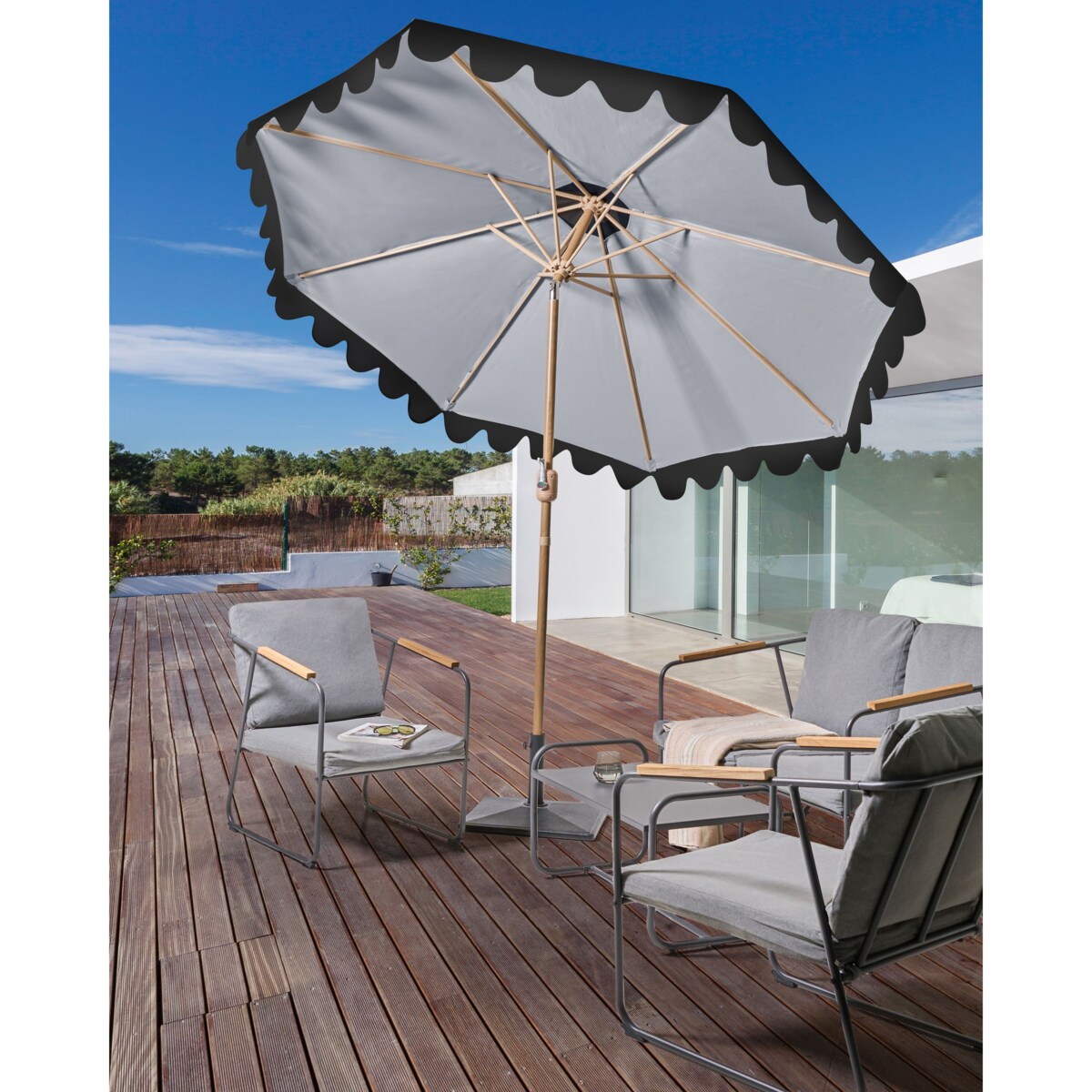 Parasol ogrodowy 270 cm ISOLOTTO Szary