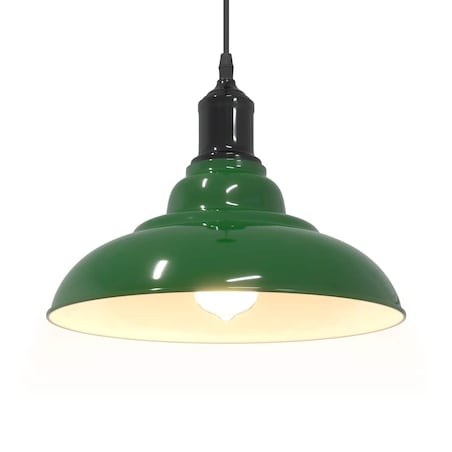 vidaXL Lampa wisząca z regulacją wysokości E27 połysk zielony metal