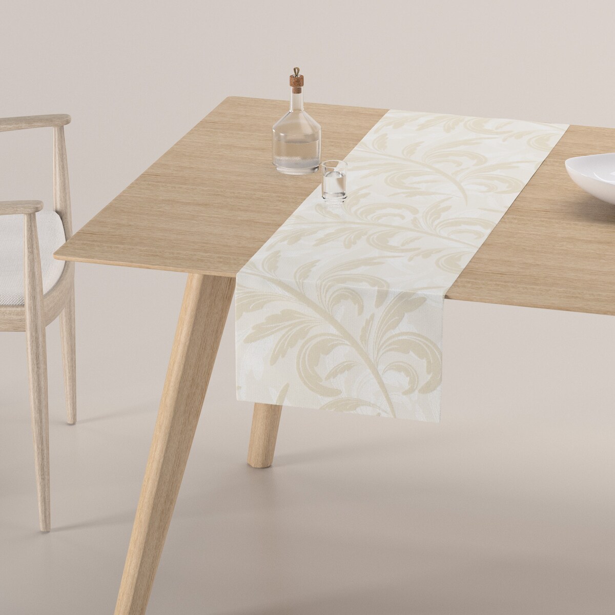 Bieżnik prostokątny 40x130 ecru liście akantu