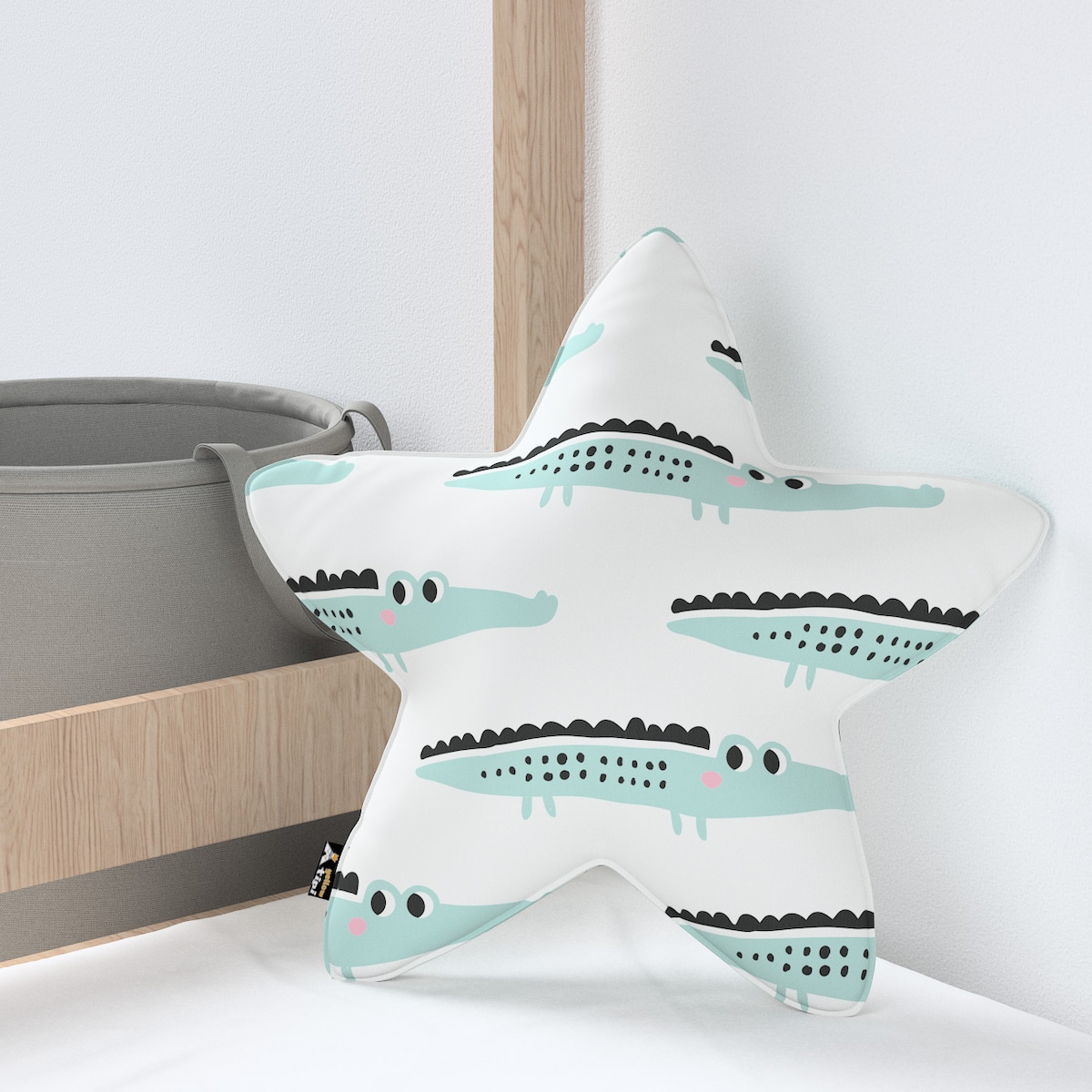 Poduszka Lucky Star, ecru-zielony, 52x15x52cm, Magic Collection