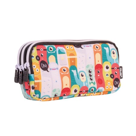 Piórnik 3 komorowy duży MILAN ALIENS