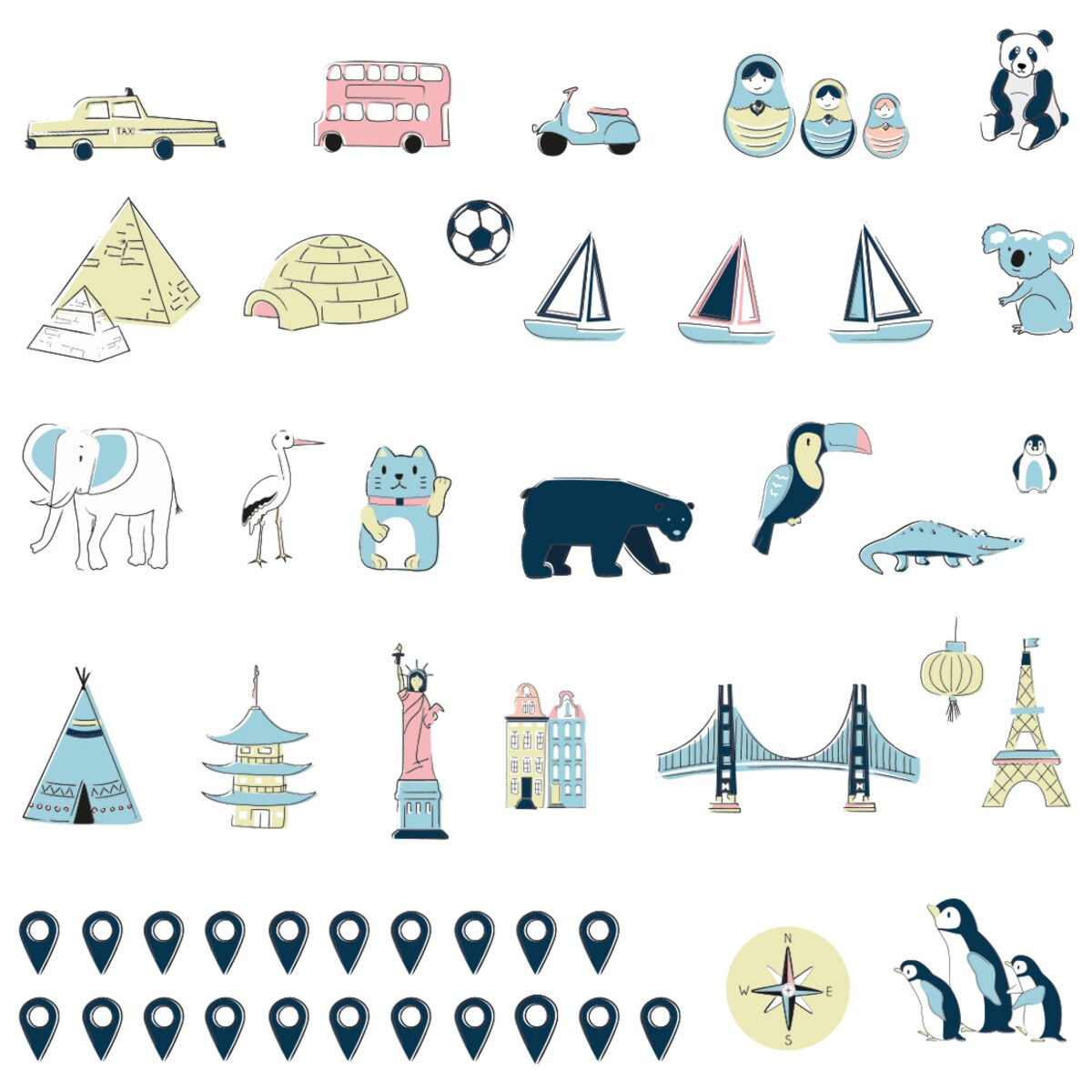 Naklejka na ścianę Mapa świata ice cold M